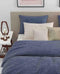 Zohome Dekbedovertrek Lino - Effen Bedlinnen - 140x220 - Blauw - Dekbedhoes van 100% Katoen