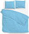 Zohome Dekbedovertrek Lino - Effen Bedlinnen - 140x220 - Blauw - Dekbedhoes van 100% Katoen