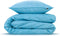 Zohome Dekbedovertrek Lino - Effen Bedlinnen - 140x220 - Blauw - Dekbedhoes van 100% Katoen