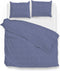 Zohome Dekbedovertrek Lino - Effen Bedlinnen - 140x220 - Blauw - Dekbedhoes van 100% Katoen