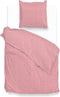 Zohome Dekbedovertrek Lino - Effen Bedlinnen - 140x220 - Rood - Dekbedhoes van 100% Katoen