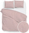Zohome Dekbedovertrek Lino - Effen Bedlinnen - 140x220 - Roze - Dekbedhoes van 100% Katoen