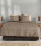 Zohome Dekbedovertrek Lino - Effen Bedlinnen - 140x220 - Taupe - Dekbedhoes van 100% Katoen
