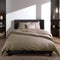 Zohome Dekbedovertrek Lino - Effen Bedlinnen - 140x220 - Taupe - Dekbedhoes van 100% Katoen