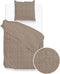 Zohome Dekbedovertrek Lino - Effen Bedlinnen - 140x220 - Taupe - Dekbedhoes van 100% Katoen