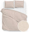 Zohome Dekbedovertrek Lino - Effen Bedlinnen - 200x220 - Beige - Dekbedhoes van 100% Katoen