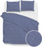 Zohome Dekbedovertrek Lino - Effen Bedlinnen - 200x220 - Blauw - Dekbedhoes van 100% Katoen