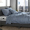 Zohome Dekbedovertrek Lino - Effen Bedlinnen - 200x220 - Blauw - Dekbedhoes van 100% Katoen