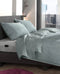 Zohome Dekbedovertrek Lino - Effen Bedlinnen - 200x220 - Blauw - Dekbedhoes van 100% Katoen