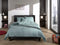 Zohome Dekbedovertrek Lino - Effen Bedlinnen - 200x220 - Blauw - Dekbedhoes van 100% Katoen