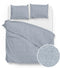 Zohome Dekbedovertrek Lino - Effen Bedlinnen - 200x220 - Blauw - Dekbedhoes van 100% Katoen