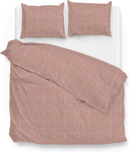 Zohome Dekbedovertrek Lino - Effen Bedlinnen - 200x220 - Roze - Dekbedhoes van 100% Katoen