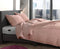 Zohome Dekbedovertrek Lino - Effen Bedlinnen - 200x220 - Roze - Dekbedhoes van 100% Katoen