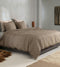 Zohome Dekbedovertrek Lino - Effen Bedlinnen - 200x220 - Taupe - Dekbedhoes van 100% Katoen