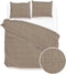 Zohome Dekbedovertrek Lino - Effen Bedlinnen - 200x220 - Taupe - Dekbedhoes van 100% Katoen