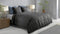 Zohome Dekbedovertrek Lino - Effen Bedlinnen - 200x220 - Zwart - Dekbedhoes van 100% Katoen