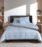 Zohome Dekbedovertrek Lino - Effen Bedlinnen - 240x220 - Blauw - Dekbedhoes van 100% Katoen