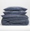 Zohome Dekbedovertrek Lino - Effen Bedlinnen - 240x220 - Blauw - Dekbedhoes van 100% Katoen
