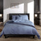 Zohome Dekbedovertrek Lino - Effen Bedlinnen - 240x220 - Blauw - Dekbedhoes van 100% Katoen