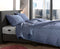 Zohome Dekbedovertrek Lino - Effen Bedlinnen - 240x220 - Blauw - Dekbedhoes van 100% Katoen