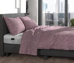Zohome Dekbedovertrek Lino - Effen Bedlinnen - 240x220 - Rood - Dekbedhoes van 100% Katoen