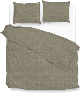 Zohome Dekbedovertrek Lino - Effen Bedlinnen - 260x220 - Taupe - Dekbedhoes van 100% Katoen
