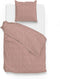 Zohome Dekbedovertrek Lino - Effen Bedlinnen - 260x220 - Taupe - Dekbedhoes van 100% Katoen
