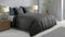 Zohome Dekbedovertrek Lino - Effen Bedlinnen - 260x220 - Zwart - Dekbedhoes van 100% Katoen