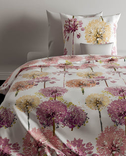 Zohome Dekbedovertrek Maaike - Bedlinnen met Bloemen print - 140x220 - Roze - Dekbedhoes van 100% Katoen