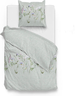 Zohome Dekbedovertrek Maddelena - Bedlinnen met Bloemen print - 140x220 - Wit - Dekbedhoes van 100% Katoen