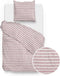 Zohome Dekbedovertrek Maeve - Bedlinnen met Strepen print - 140x220 - Rood - Dekbedhoes van 100% Katoen