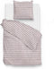 Zohome Dekbedovertrek Maeve - Bedlinnen met Strepen print - 240x220 - Rood - Dekbedhoes van 100% Katoen