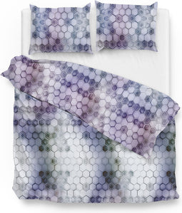 Zohome Dekbedovertrek Manou - Bedlinnen met Abstract print - 200x220 - Paars - Dekbedhoes van 100% Katoen