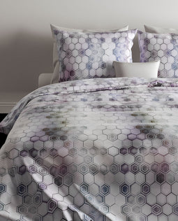 Zohome Dekbedovertrek Manou - Bedlinnen met Abstract print - 260x220 - Paars - Dekbedhoes van 100% Katoen
