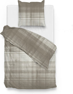 Zohome Dekbedovertrek Marley - Effen Bedlinnen - 140x220 - Natural - Dekbedhoes van 100% Katoen-Flanel