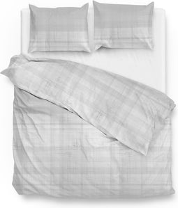 Zohome Dekbedovertrek Marley - Effen Bedlinnen - 260x220 - Grijs - Dekbedhoes van 100% Katoen-Flanel