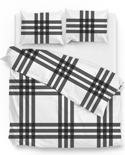 Zohome Dekbedovertrek Mendel - Bedlinnen met Patchwork print - 260x220 - Wit - Dekbedhoes van 100% Katoen-Flanel