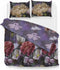Zohome Dekbedovertrek Mischa - Bedlinnen met Bloemen print - 200x220 - Paars - Dekbedhoes van 100% Katoen