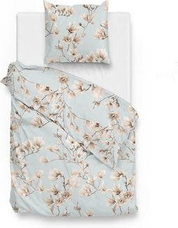 Zohome Dekbedovertrek Moon - Bedlinnen met Bloemen print - 140x220 - Blauw - Dekbedhoes van 100% Katoen