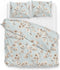 Zohome Dekbedovertrek Moon - Bedlinnen met Bloemen print - 200x220 - Blauw - Dekbedhoes van 100% Katoen