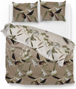 Zohome Dekbedovertrek Mylie - Bedlinnen met Takken print - 260x220 - Natural - Dekbedhoes van 100% Katoen-Satijn