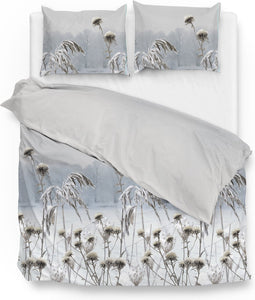 Zohome Dekbedovertrek Nashwa - Bedlinnen met Natuur print - 260x220 - Blauw - Dekbedhoes van 100% Katoen-Flanel