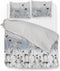 Zohome Dekbedovertrek Nashwa - Bedlinnen met Natuur print - 260x220 - Blauw - Dekbedhoes van 100% Katoen-Flanel