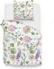 Zohome Dekbedovertrek Nessa - Bedlinnen met Bloemen print - 140x220 - Wit - Dekbedhoes van 100% Katoen-Flanel