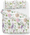 Zohome Dekbedovertrek Nessa - Bedlinnen met Bloemen print - 140x220 - Wit - Dekbedhoes van 100% Katoen-Flanel