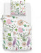 Zohome Dekbedovertrek Nessa - Bedlinnen met Bloemen print - 200x220 - Wit - Dekbedhoes van 100% Katoen-Flanel