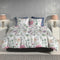 Zohome Dekbedovertrek Nessa - Bedlinnen met Bloemen print - 200x220 - Wit - Dekbedhoes van 100% Katoen-Flanel