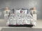 Zohome Dekbedovertrek Nessa - Bedlinnen met Bloemen print - 260x220 - Wit - Dekbedhoes van 100% Katoen-Flanel