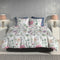 Zohome Dekbedovertrek Nessa - Bedlinnen met Bloemen print - 260x220 - Wit - Dekbedhoes van 100% Katoen-Flanel