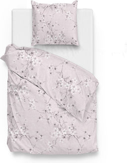 Zohome Dekbedovertrek Nicolina - Bedlinnen met Takken print - 140x220 - Roze - Dekbedhoes van 100% Katoen